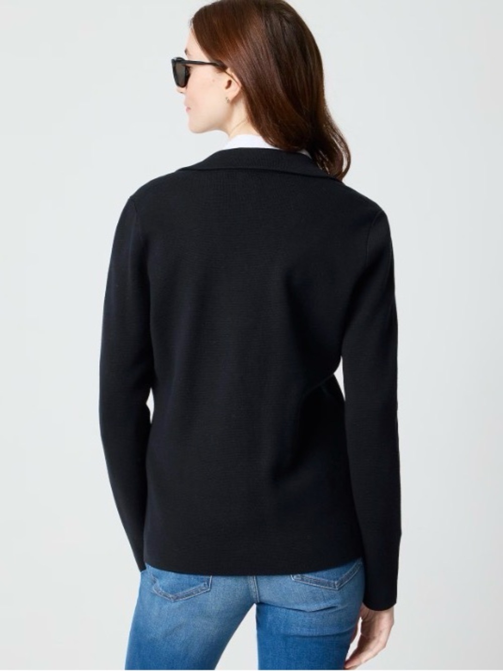 J. Crew Black School Boy Sweater One-Button Blazer in Size L - Picture 4 of 12